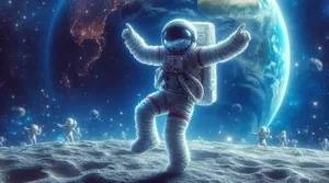 Dancing on Moon - Generated by AI